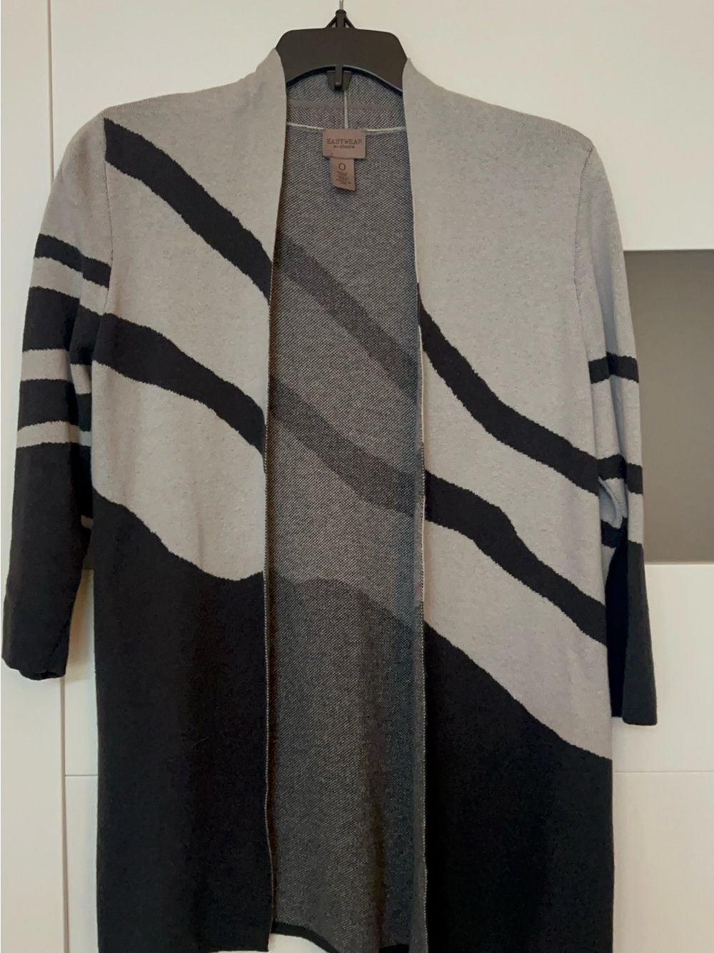 Chico's Gray and Black Open-Front Men's Cardigan